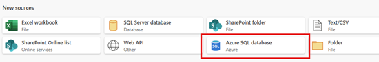 Set up the Azure SQL database source