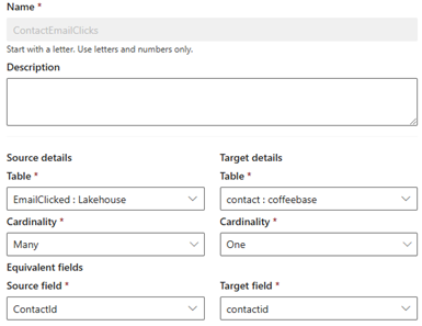 Building the relationships between the interaction tables and the customer profile table