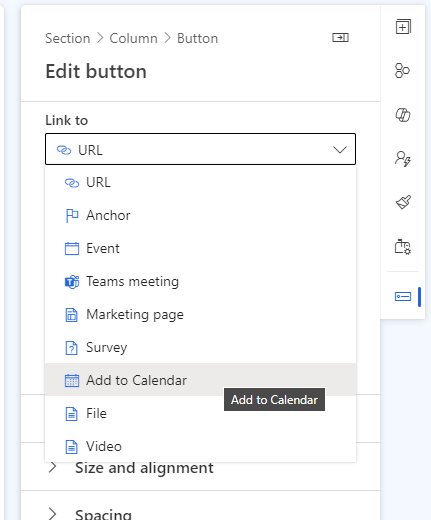 Make the button an Add to calendar button