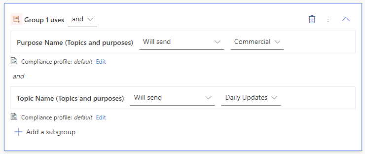 Dynamics Customer Insights - Adding Topics and Purposes to your Segment