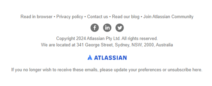 Example of web version link in Atlassian Email