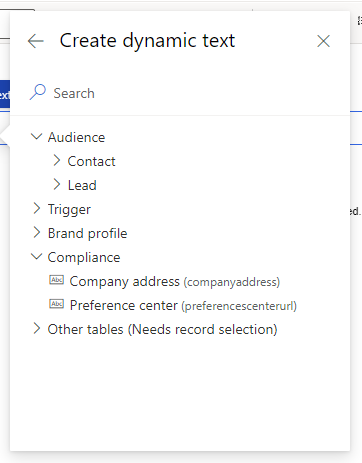 Dynamics Customer Insights - Journeys - Compliance Profile Fields in Email