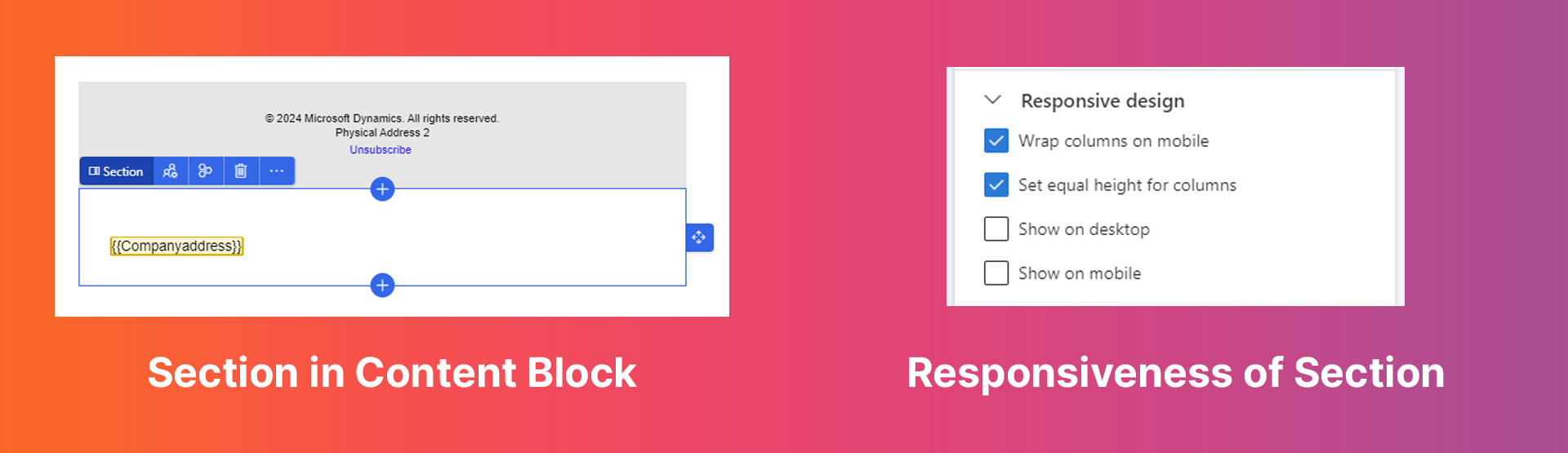 Dynamics Customer Insights - Journeys - Content Block Responsiveness