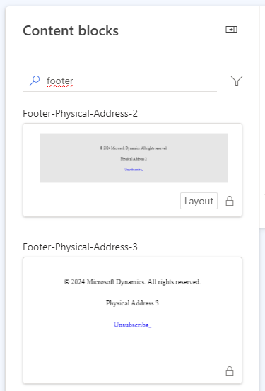 Dynamics Customer Insights - Journeys - Physical Address in Content Block