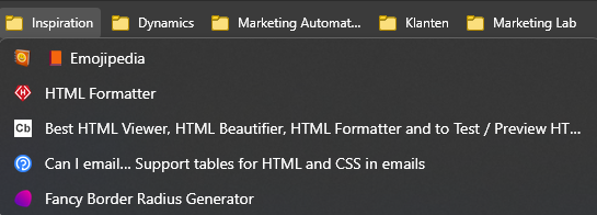 Favorites with favicons