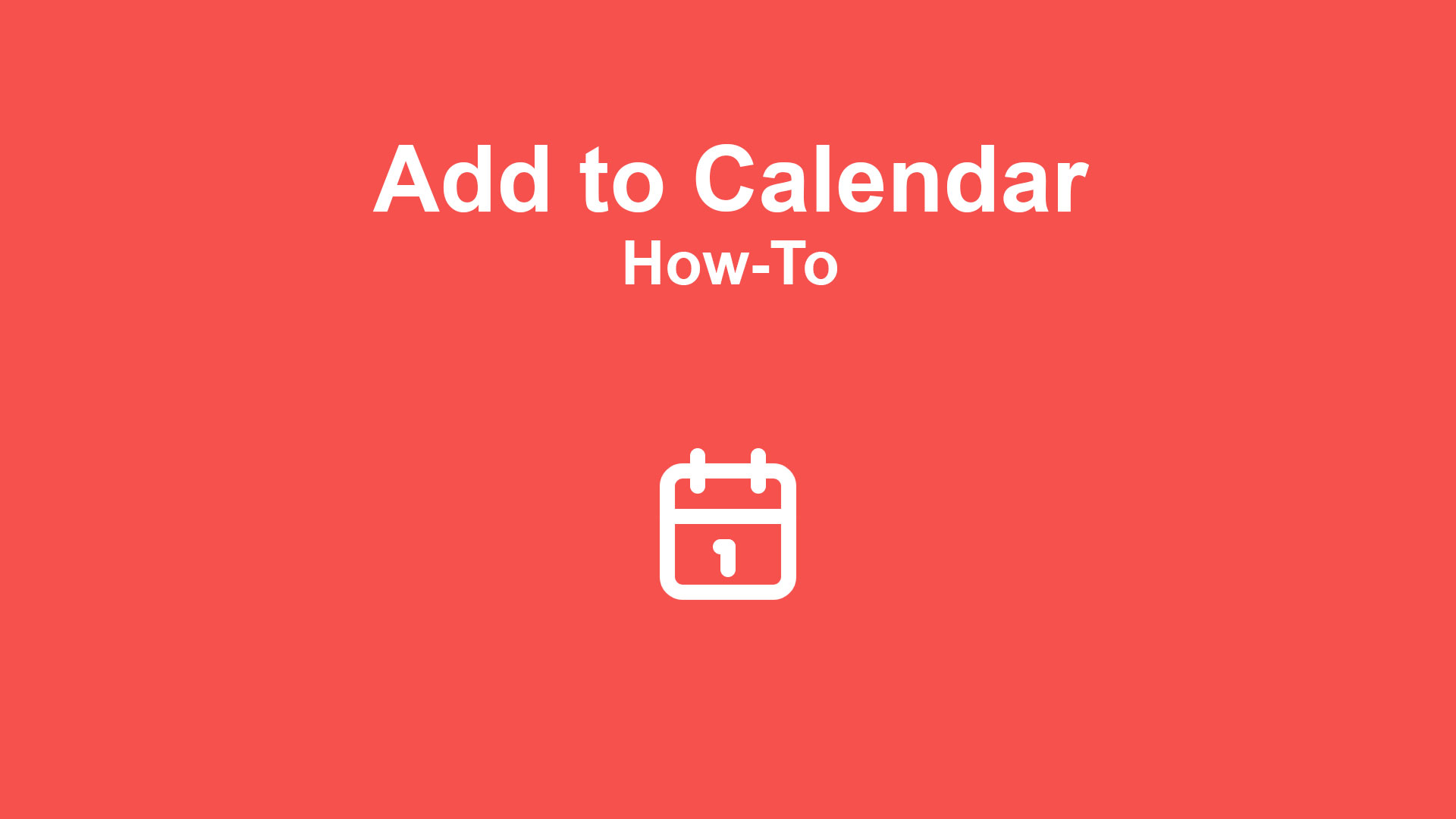 How To - Dynamic Add to Calendar link