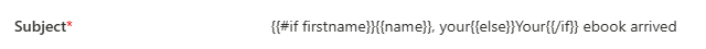 Inline condition in subjectline