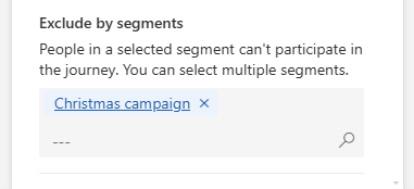 Exclude one segment in the other