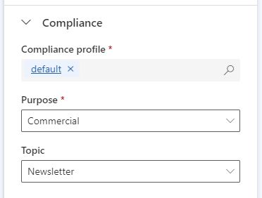 Dynamics Customer Insights - Adding Topics and Purposes to your Email