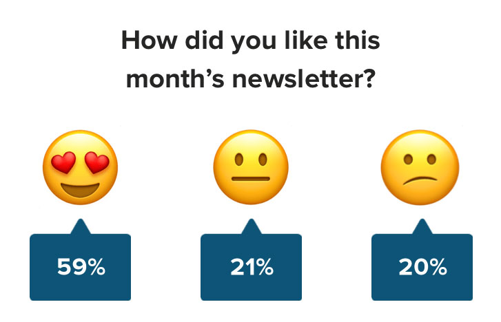 Feedback with three emojis