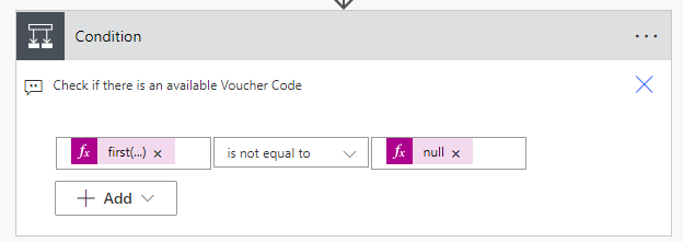 Condition to check if there are available voucher codes