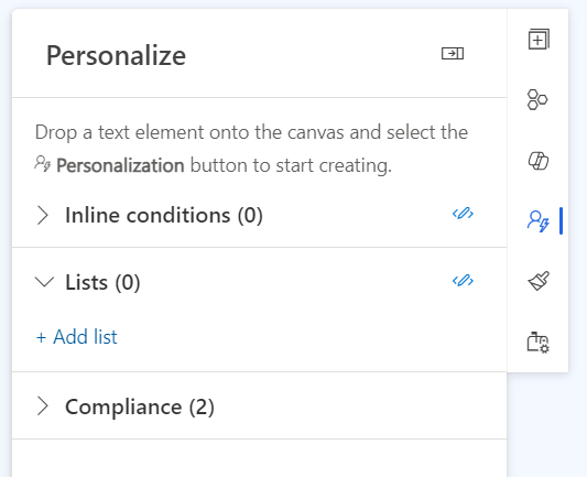 Create a list from the Personalize tab